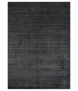 Solid Charcoal Black Scandinavian 5x7 Blended Wool Flatwoven Area Rug