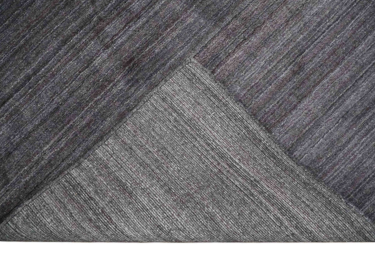 Solid Charcoal Scandinavian 5x7 Blended Wool Flatwoven Area Rug