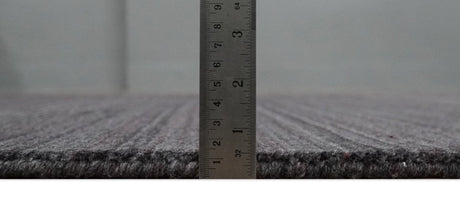 Solid Charcoal Scandinavian 5x7 Blended Wool Flatwoven Area Rug