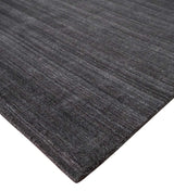 Solid Charcoal Scandinavian 5x7 Blended Wool Flatwoven Area Rug, Dinning, Kids Rug | HL14-Area Rug-Parc Decor