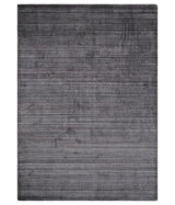 Solid Charcoal Scandinavian 5x7 Blended Wool Flatwoven Area Rug