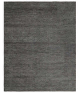 Solid Charcoal Woolen Hand Tufted contemporary area Rug