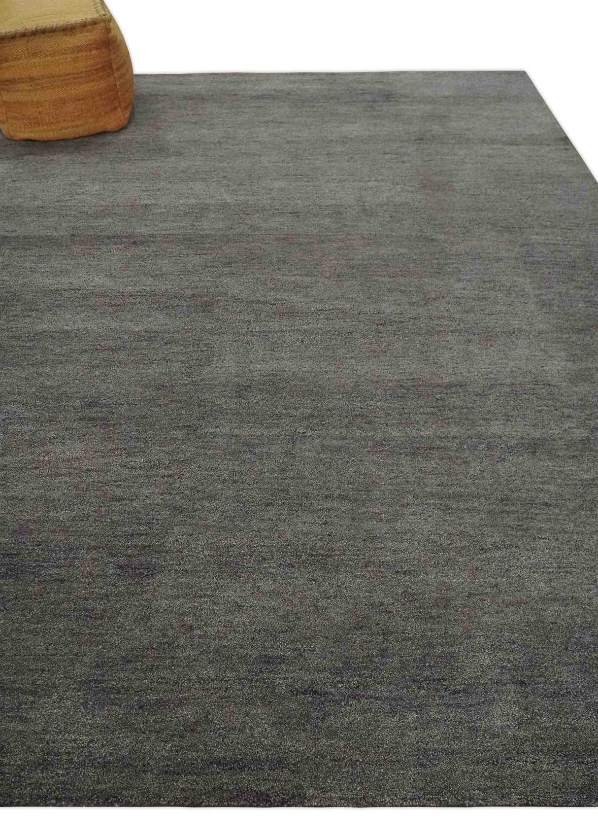 Solid Charcoal Woolen Hand Tufted contemporary area Rug