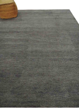 Solid Charcoal Woolen Hand Tufted contemporary area Rug