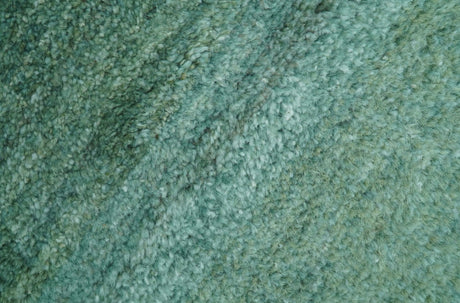 Solid Green Hand knotted Contemporary Custom Made wool Area Rug