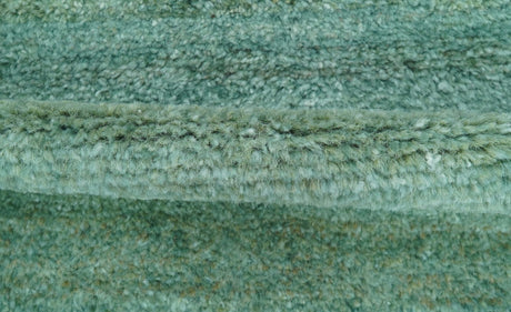 Solid Green Hand knotted Contemporary Custom Made wool Area Rug