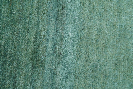 Solid Green Hand knotted Contemporary Custom Made wool Area Rug
