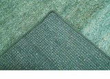Solid Green Hand knotted Contemporary Custom Made wool Area Rug