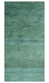 Solid Green Hand knotted Contemporary Custom Made wool Area Rug