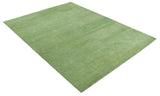 Solid Green Woolen Hand Tufted contemporary area Rug