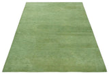 Solid Green Woolen Hand Tufted contemporary area Rug