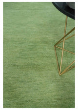 Solid Green Woolen Hand Tufted contemporary area Rug