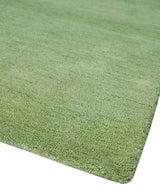 Solid Green Woolen Hand Tufted contemporary area Rug
