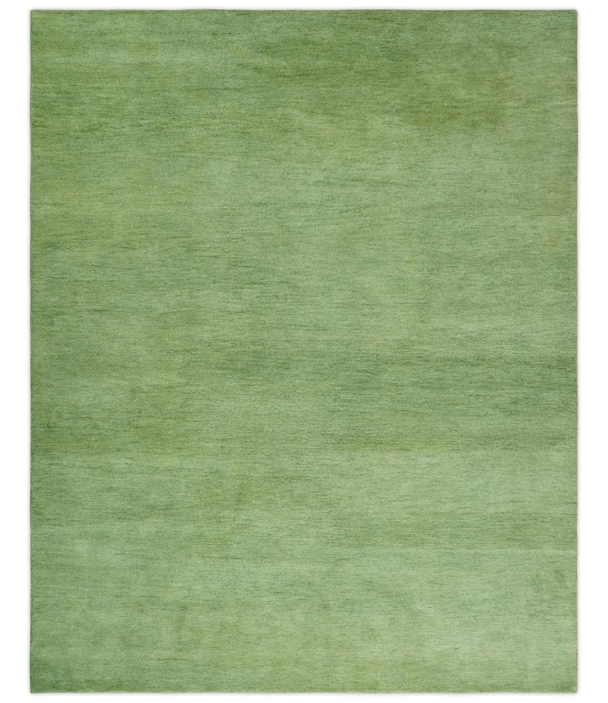 Solid Green Woolen Hand Tufted contemporary area Rug