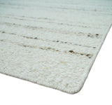 Solid Ivory and brown Woolen Chunky and Soft Berber Area Rug