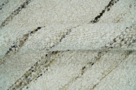Solid Ivory and brown Woolen Chunky and Soft Berber Area Rug