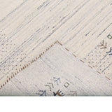 Solid Ivory Border Patterns Hand Loomed Wool Area Rug