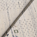 Solid Ivory Border Patterns Hand Loomed Wool Area Rug