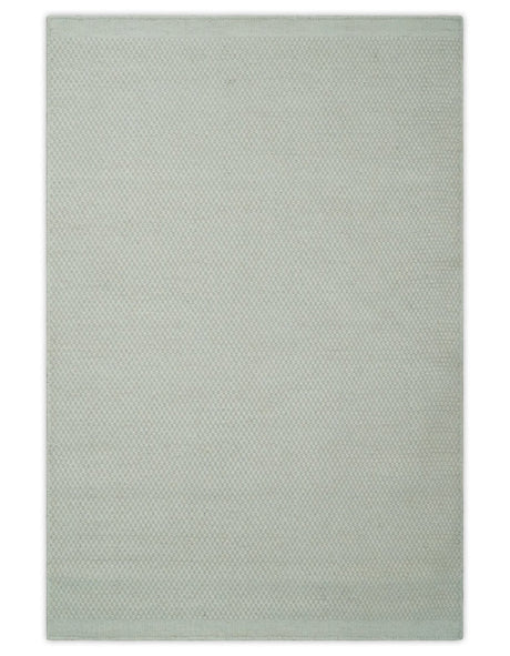 Solid Ivory White Hand made Dari Multi size 5x8, 5x7 and 8x11 Area Rug, Layering, Kids Rug | SOL7