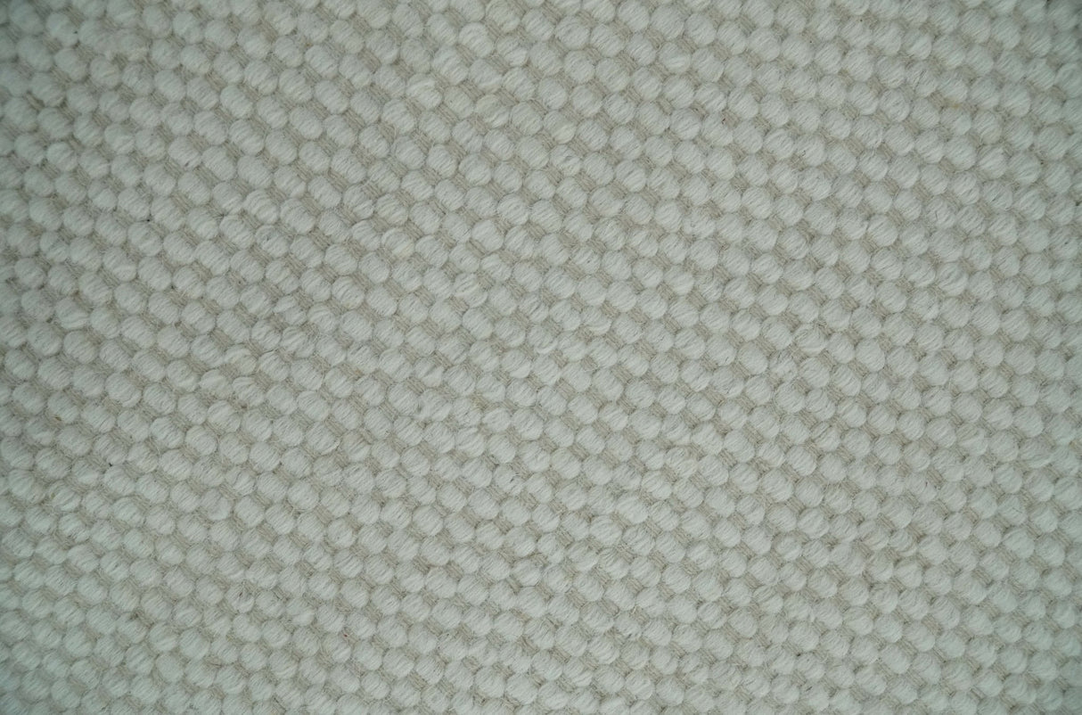 Solid Ivory White Hand made Dari Multi size 5x8, 5x7 and 8x11 Area Rug, Layering, Kids Rug | SOL7