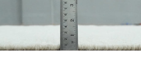 Solid Ivory White Hand made Dari Multi size 5x8, 5x7 and 8x11 Area Rug, Layering, Kids Rug | SOL7