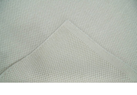 Solid Ivory White Hand made Dari Multi size 5x8, 5x7 and 8x11 Area Rug, Layering, Kids Rug | SOL7