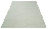 Solid Ivory Wool Felted Chunky Hand Woven Contemporary Area Rug
