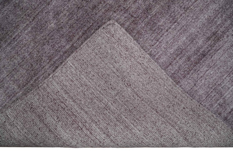 Solid Lavender Purple Scandinavian 5x7 Blended Wool Flatwoven Area Rug
