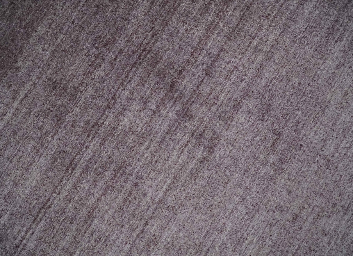 Solid Lavender Purple Scandinavian 5x7 Blended Wool Flatwoven Area Rug
