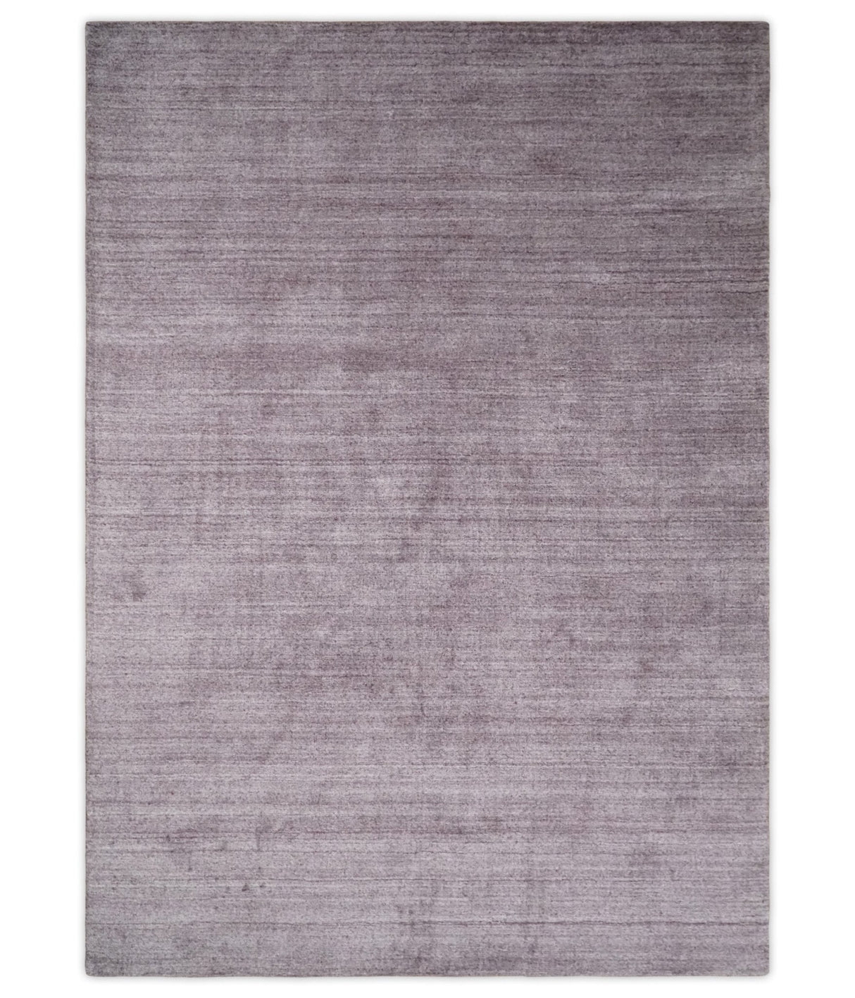 Solid Lavender Purple Scandinavian 5x7 Blended Wool Flatwoven Area Rug