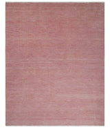 Solid Pink Custom Made Modern Contemporary Hand knotted wool Area Rug