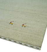 Solid Plain Beige and Charcoal Hand loom Multi size wool area Rug