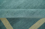 Solid Plain Blue Modern Hand Tufted 8x10 wool area rug