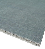 Solid Plain Gray Hand knotted Modern look 8x10 wool Area Rug