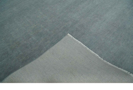 Solid Plain Gray Hand knotted Modern look 8x10 wool Area Rug
