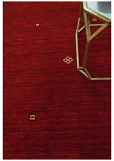 Solid Plain Maroon Geometrical Design Hand loom Custom made wool area Rug