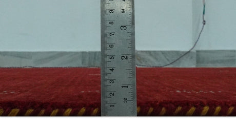 Solid Plain Maroon Geometrical Design Hand loom Custom made wool area Rug