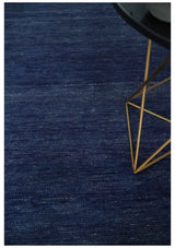 Solid Plane Navy Blue Hand knotted Modern 8x10 wool Area Rug
