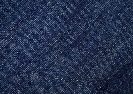Solid Plane Navy Blue Hand knotted Modern 8x10 wool Area Rug