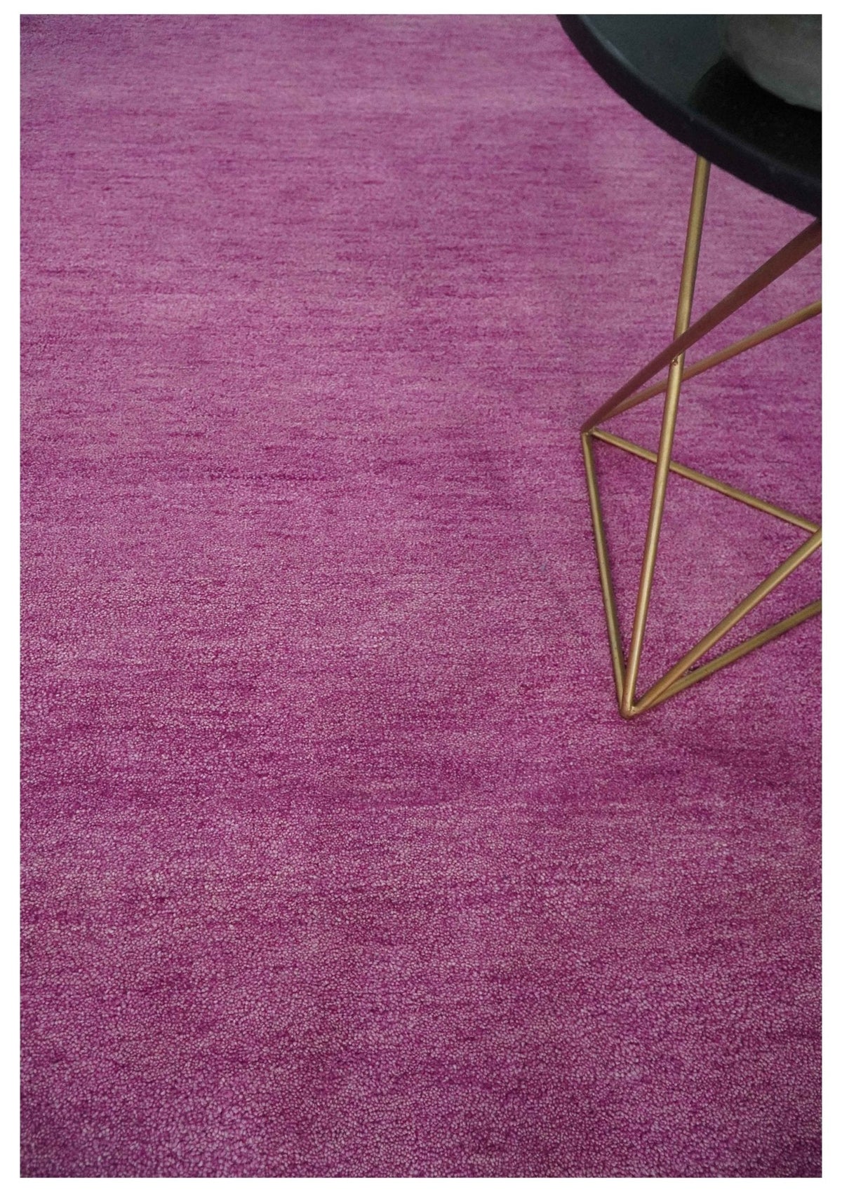 Solid Plane Orchid Pink Woolen Hand Tufted Multi Size Rug
