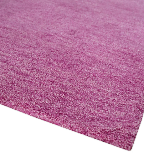 Solid Plane Orchid Pink Woolen Hand Tufted Multi Size Rug