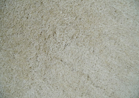 Solid Plush and Soft 3x5, 4x6 and 5x7 Hand Woven Shag Ivory Area Rug | SHAG1