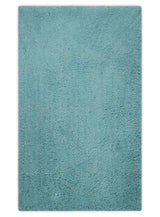 Solid Plush and Soft 3x5, 4x6 and 5x7 Hand Woven Shag Teal Area Rug