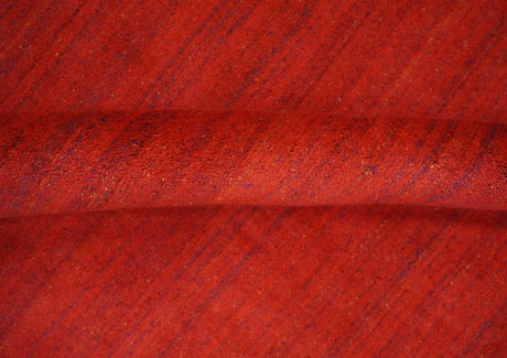 Solid Red Scandinavian 5x7 Blended Wool Flatwoven Area Rug