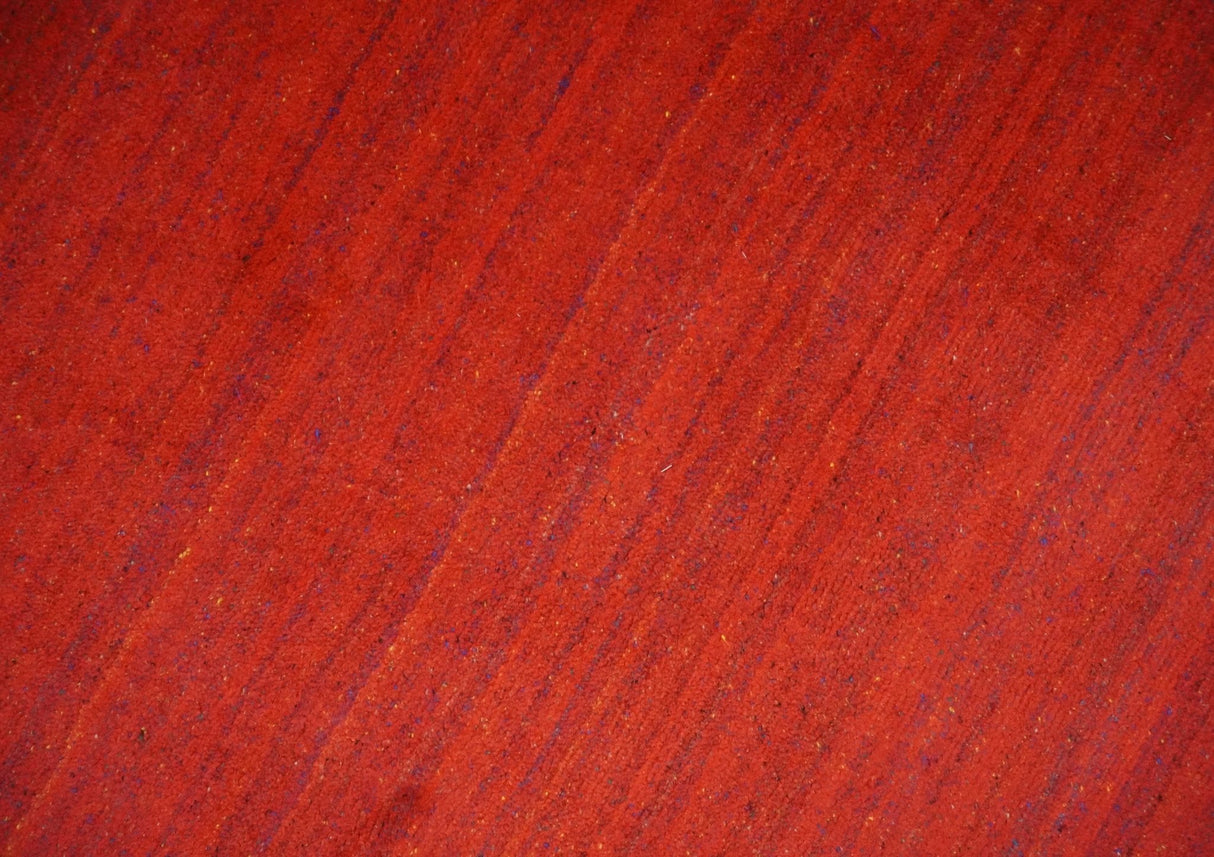 Solid Red Scandinavian 5x7 Blended Wool Flatwoven Area Rug