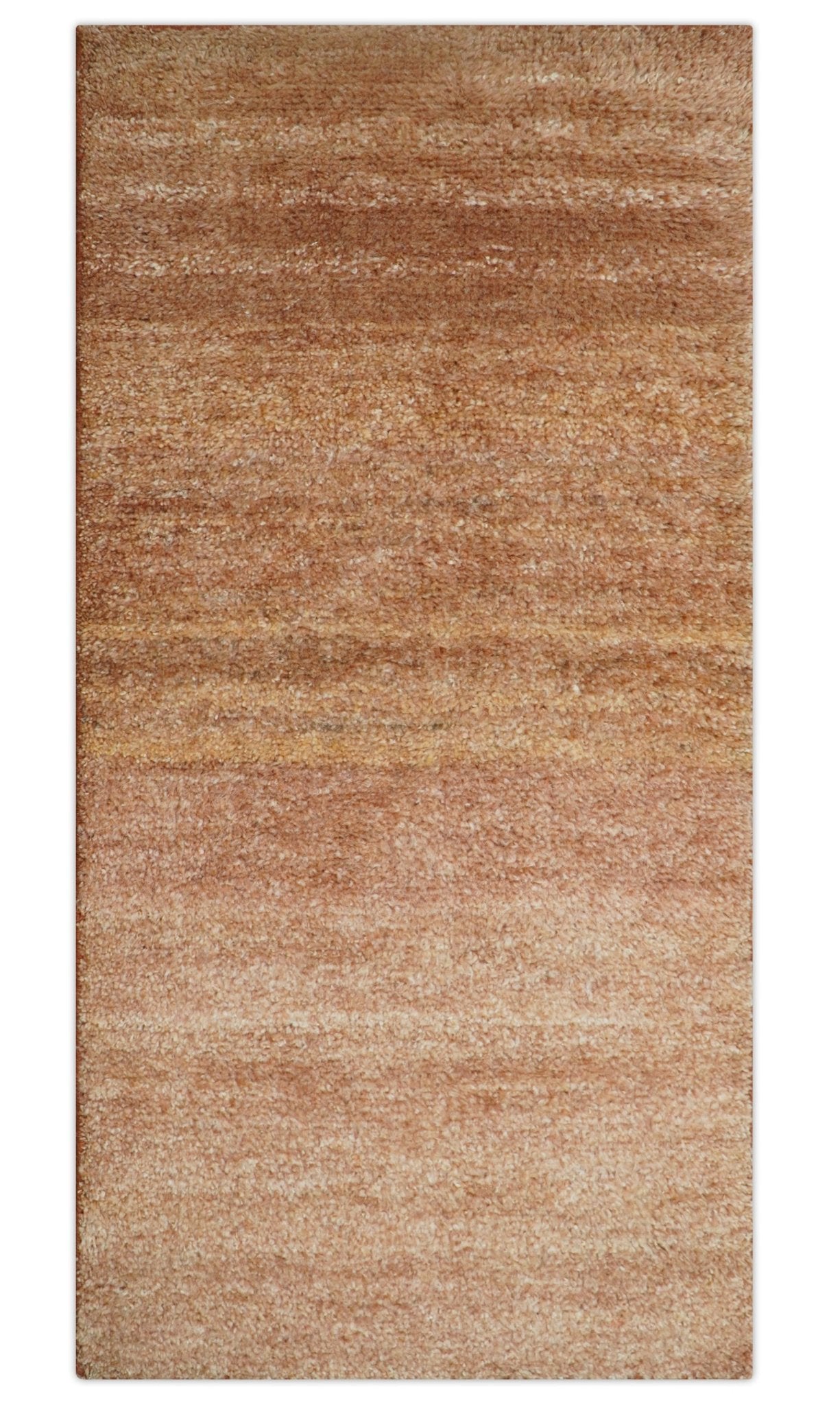 Solid Rust Hand knotted Contemporary Custom Made wool Area Rug