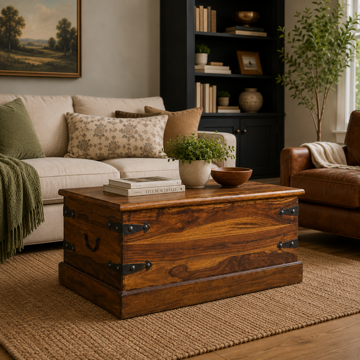 Solid Seesham Wood Trunk Coffee Table