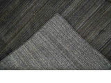 Solid Shaded Charcoal 5x7 Blended Wool Hand Woven Area Rug