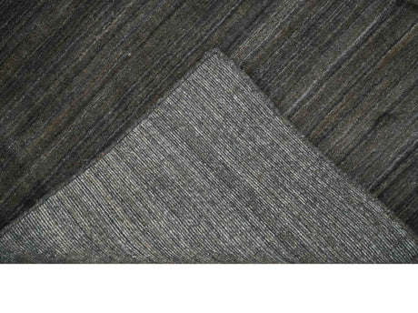 Solid Shaded Charcoal 5x7 Blended Wool Hand Woven Area Rug