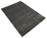 Solid Shaded Charcoal 5x7 Blended Wool Hand Woven Area Rug